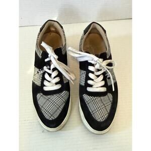 Women's Naturalizer Black Plaid Casual Sneaker Comfort Shoe Sz 8W